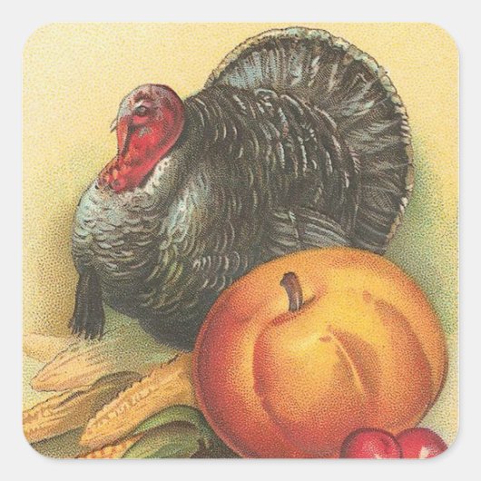 Thanksgiving Vierkante Sticker (Voorkant)