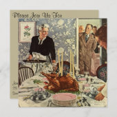 Thanksgiving vintage, Dîner familial Invitation (Devant / Derrière)