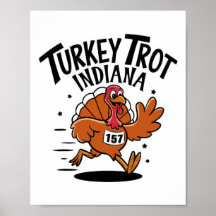 Thanksgiving Voetrace Turkey Trot Indiana Mannen V Poster
