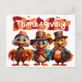 Thanksgiving vogels briefkaart (Voorkant)