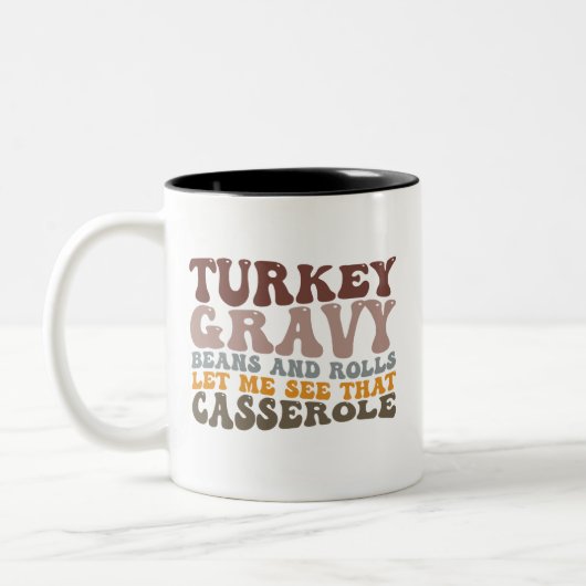 Thanksgiving voor Herfst van tarwboon en rolrozijn Tweekleurige Koffiemok (Links)