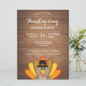 Thanksgiving voor het dineren van hout kaart (Staand voorkant)