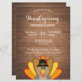 Thanksgiving voor het dineren van hout kaart (Voorkant / Achterkant)