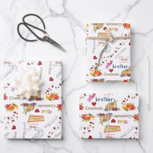 Thanksgiving voor het verpakken van papieren velle inpakpapier vel (Voorkant)