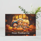 Thanksgiving voor kinderen 25 feestdagenkaart (Staand voorkant)