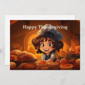 Thanksgiving voor kinderen 26 feestdagenkaart (Voorkant / Achterkant)