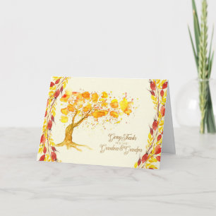 Thanksgiving voor oma en opa Autumn Tree Feestdagen Kaart