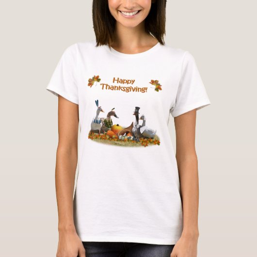 Thanksgiving voor pelgrim en Indische eenden T-shirt (Voorkant)