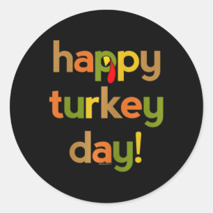 Thanksgiving voor vrouwen Haar gelukkige Turkse He Ronde Sticker