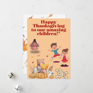 Thanksgiving vreugde voor onze geliefde kinderen feestdagenkaart