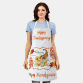 Thanksgiving Vriendsgeven Herfst op wit | Schort (Gedragen)