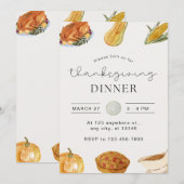 Thanksgiving Vriendsgiving Dinner Invitation Kaart (Voorkant / Achterkant)