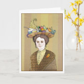 Thanksgiving Vrouw Kaart (Gele Bloem)