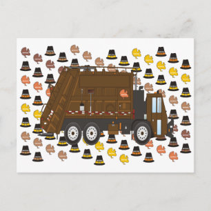 Thanksgiving vuilniswagen november feestdagenkaart