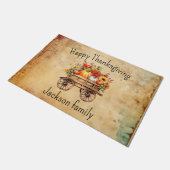 Thanksgiving warm welkom - gepersonaliseerde deurm deurmat (Schuin)