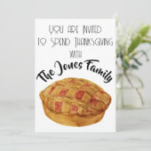 Thanksgiving Watercolor Cherry Pie Invitation (Debout devant)