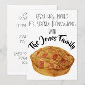 Thanksgiving Watercolor Cherry Pie Invitation (Devant / Derrière)