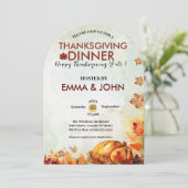 Thanksgiving Watercolor Leaves Fall Autumn Turkey Kaart (Staand voorkant)