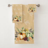 Thanksgiving Waterverf Bath Green Autumn Pumpkin Bad Handdoek (Insitu)