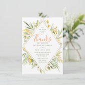 Thanksgiving Waterverf Elegant Greenery Kaart (Staand voorkant)