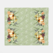 Thanksgiving Waterverf groene herfst Pumpkin Fleece Deken (Voorkant (Horizontaal))