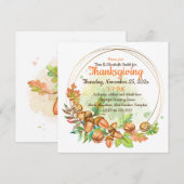 Thanksgiving Waterverf notenuitnodiging Kaart (Voorkant / Achterkant)