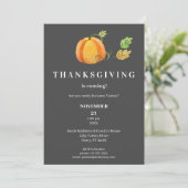 Thanksgiving Waterverf pompoen - donkergrijs Kaart (Staand voorkant)