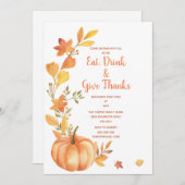 Thanksgiving Waterverf pompoen Kaart (Voorkant / Achterkant)