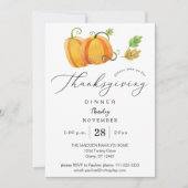 Thanksgiving Waterverf Pumpkin Duo Kaart (Voorkant)