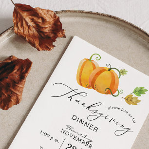 Thanksgiving Waterverf Pumpkin Duo Kaart