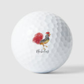 Thanksgiving Waterverf Rooster gepersonaliseerd Golfballen (Voorkant)