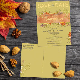 Thanksgiving Waterverf Rustic Greenery Leaves Briefkaart