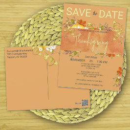 Thanksgiving Waterverf Rustiek groen & bladeren Briefkaart