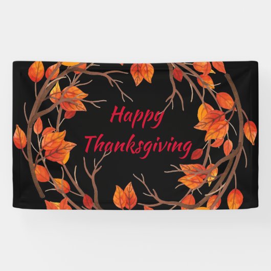 Thanksgiving Waterverf terugval Spandoek (Horizontaal)