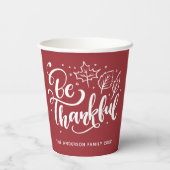 Thanksgiving Wees dankbaar dat het Manuscript Bour Papieren Bekers (Achterkant)