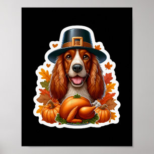 Thanksgiving Welsh Springer Spaniel Hondenbezitter Poster
