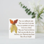 Thanksgiving wenst briefkaart (Staand voorkant)