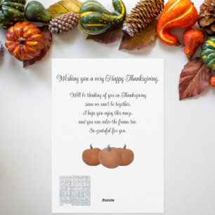 Thanksgiving wenst Lijst doolhof   pompoenen wit Feestdagenkaart