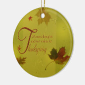 Thanksgiving wenst Typografie Leaves Keramisch Ornament (Links)