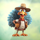 Thanksgiving Western Turkije Venster Cling Raamsticker (Vel 3)