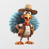 Thanksgiving Western Turkije Venster Cling Raamsticker (Vel)