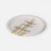 Thanksgiving Wheat Thankful Grateful Blessed 7" Papieren Bordje (Gekanteld)