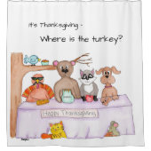 Thanksgiving - Where is the Turkey? Douchegordijn (Voorkant)