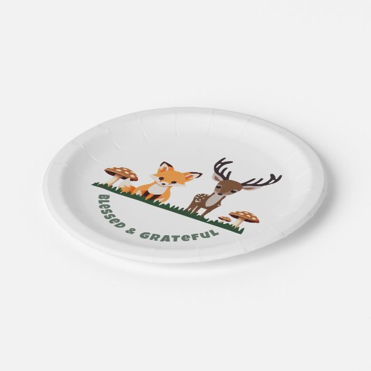 Thanksgiving Whimsical Woodlands Custom Bericht Papieren Bordje (Gekanteld)