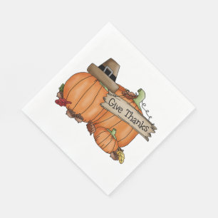 Thanksgiving/White Standard Luncheon Napkin Servet