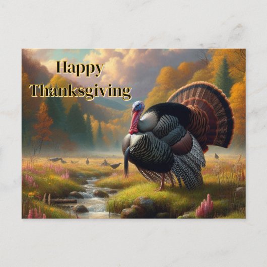 Thanksgiving Wild Tom Turkey Feestdagenkaart (Voorkant)