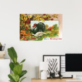  Thanksgiving, wilde kalkoenen - herfstkleuren Poster (Thuiskantoor)