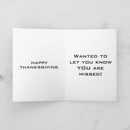 THANKSGIVING WISHEERT/U ZEGT DAT U GEMISSEERDE VRI FEESTDAGEN KAART (Binnen)