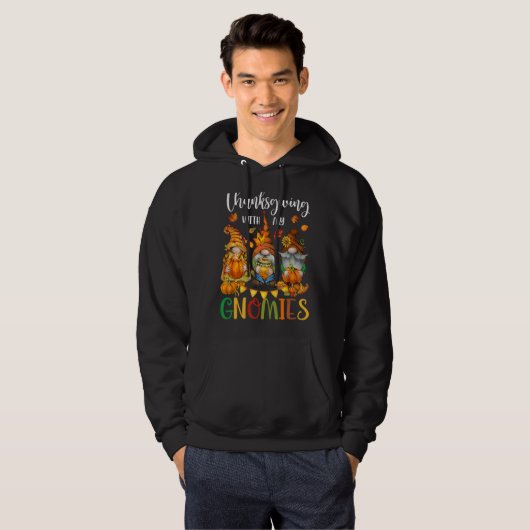 Thanksgiving With My Gnomies Fall Autumn Vibes Hoodie (Voorkant volledig)