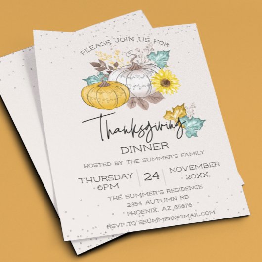 Thanksgiving - Witte glitterpompoenbegroting Flyer